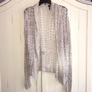 Purple and white cardigan